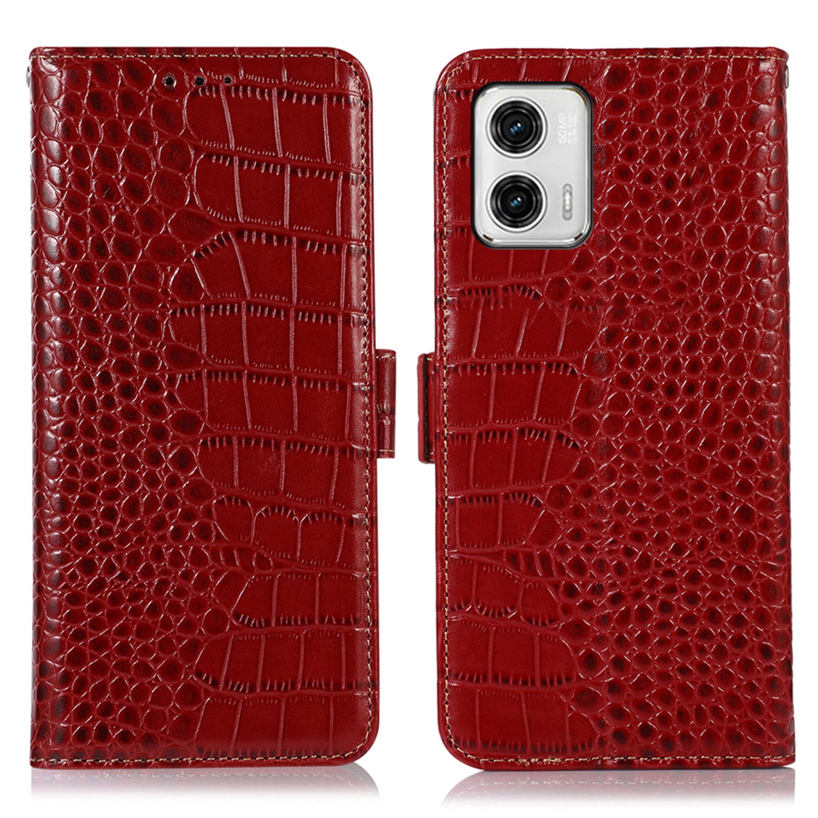 Phone Stand Case for Motorola Moto G73 5G RFID Blocking Genuine Cowhide Leather Wallet Phone Cover Phone Stand Case for Motorola Moto G73 5G RFID Blocking Genuine Cowhide Leather Wallet Phone Cover
